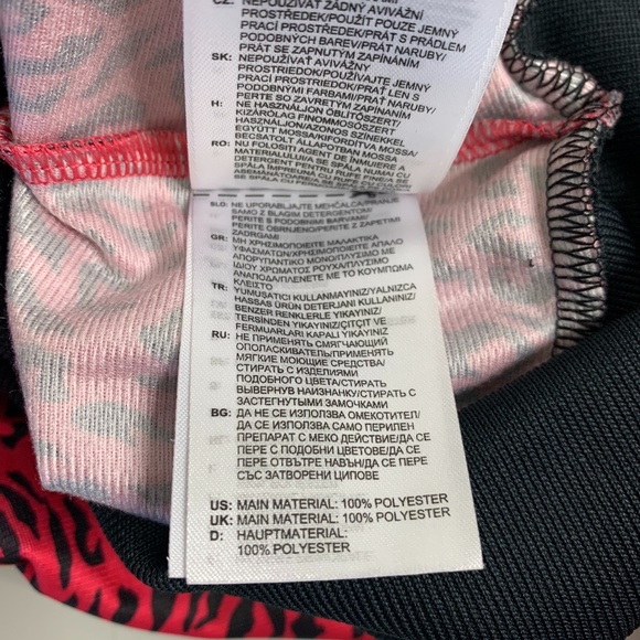 adidas Red and Black Leopard Print Jacket - Picture 4 of 5